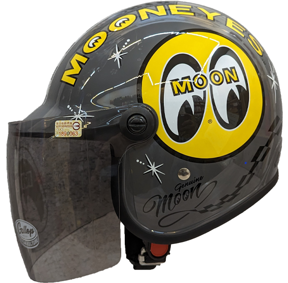《遠古騎士》台灣製造 MOONEYES X GALLOP Kids helmets 水泥灰 聯名童帽 包覆性