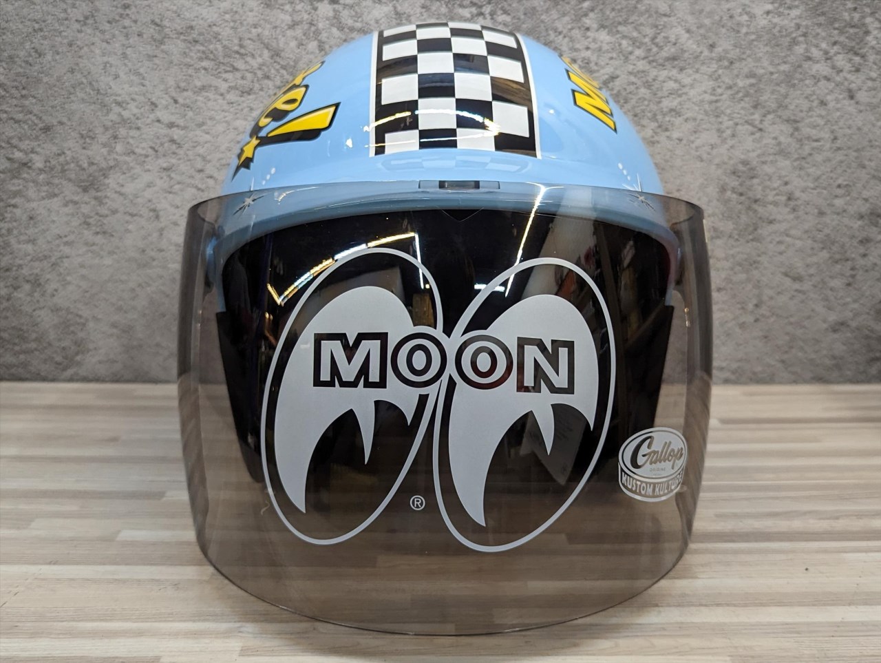 《遠古騎士》台灣製造 MOONEYES X GALLOP Kids helmets 水藍色 聯名童帽 包覆性