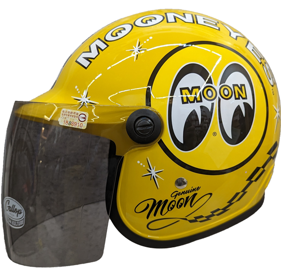 《遠古騎士》台灣製造 MOONEYES X GALLOP Kids helmets 黃色 聯名童帽 包覆性