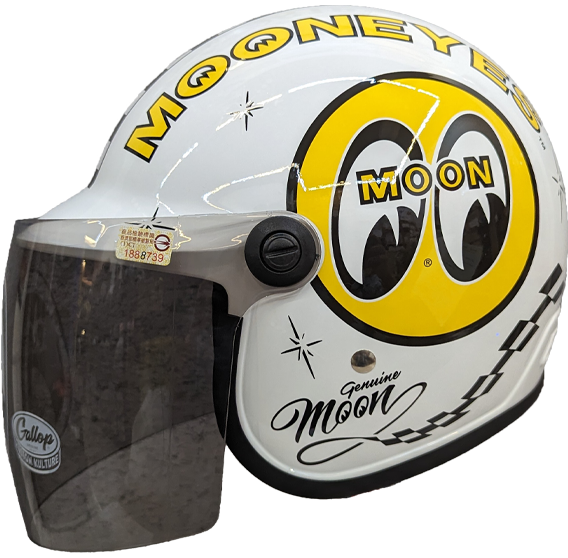 《遠古騎士》台灣製造 MOONEYES X GALLOP Kids helmets 黃色 聯名童帽 包覆性