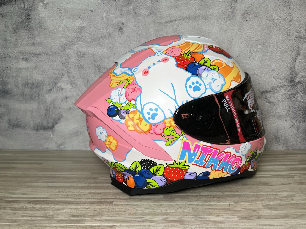 《遠古騎士》Nikko N-806 II #18 純真漿果糖 粉白 全罩 內鏡片 安全帽