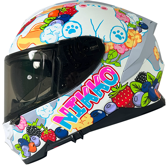《遠古騎士》Nikko N-806 II #18 純真漿果糖 灰藍白 全罩 內鏡片 安全帽
