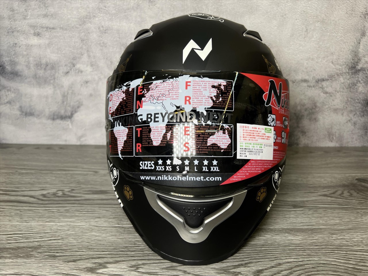 《遠古騎士》Nikko N-802s #10 霧面黑 很多貓咪安全帽 全罩 安全帽