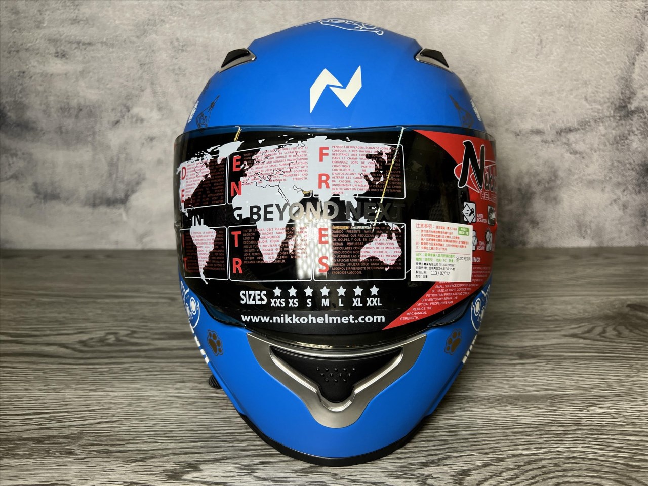 《遠古騎士》Nikko N-802s #10 霧面藍 很多貓咪安全帽 全罩 安全帽