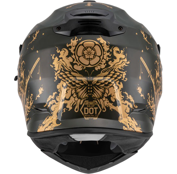 《遠古騎士》SOL SS-2P 織田信長 消光綠/金 越野帽 全罩式安全帽 雙D扣