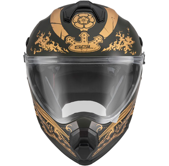 《遠古騎士》SOL SS-2P 織田信長 消光綠/金 越野帽 全罩式安全帽 雙D扣