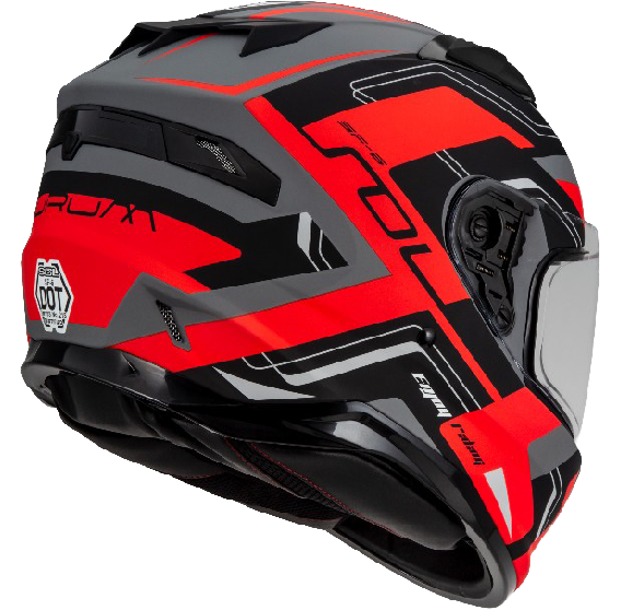 《遠古騎士》SOL SF-6 超新星 消光灰/黑紅 全罩式安全帽 內襯可拆洗 雙D扣 雙鏡