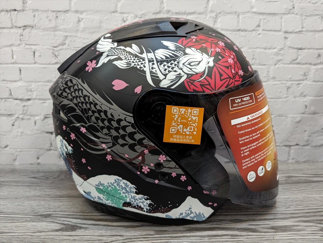 《遠古騎士》SOL SO7E SO-7E 浮世繪 消光黑/紅 半罩內藏墨鏡 雙D扣 雙層鏡 安全帽