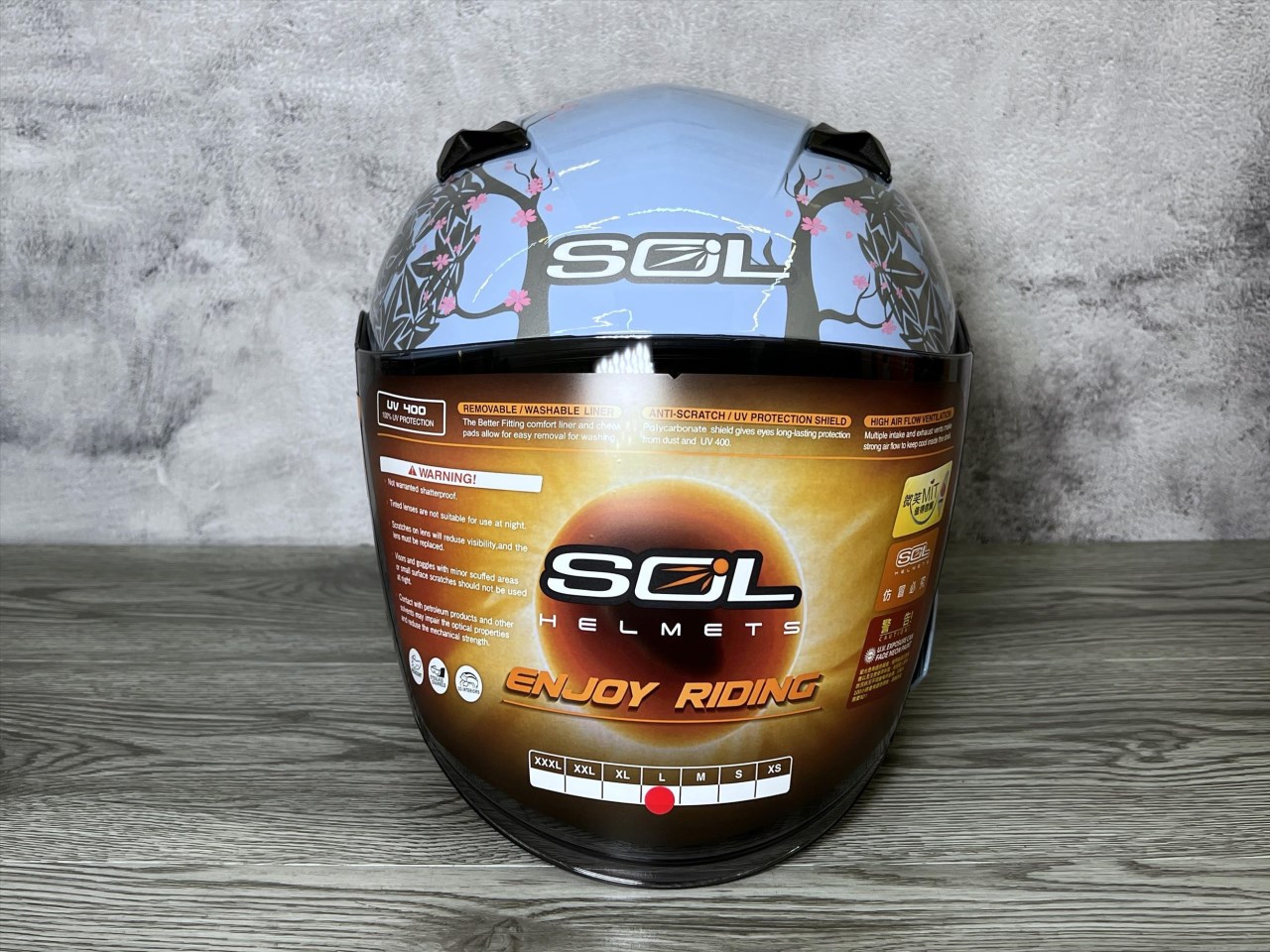 《遠古騎士》SOL SO7E SO-7E 浮世繪 藍/銀 半罩內藏墨鏡 雙D扣 雙層鏡 安全帽