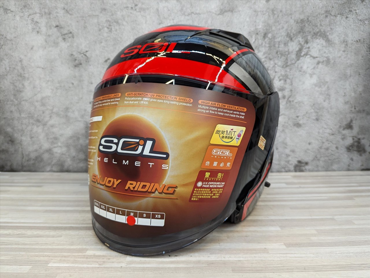 《遠古騎士》SOL SO7E SO-7E 幻影 黑紅 半罩 內藏墨鏡 雙D扣 雙層鏡 安全帽 