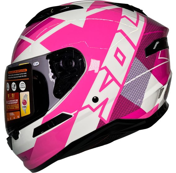 《遠古騎士》SOL SF-6 超視界_白/紫粉 全罩式安全帽 內襯可拆洗 雙D扣 雙鏡