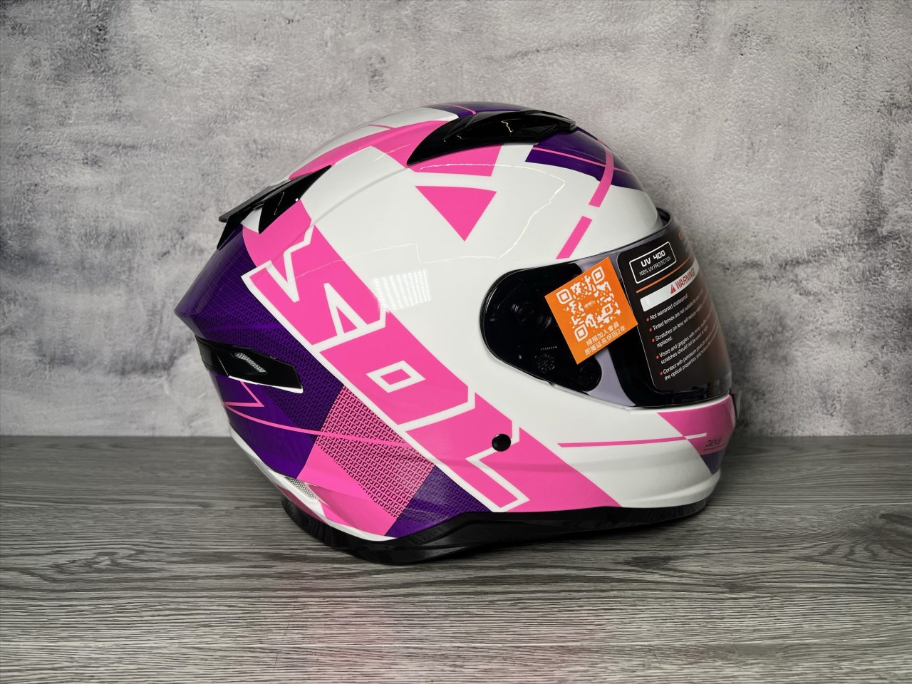 《遠古騎士》SOL SF-6 超視界_白/紫粉 全罩式安全帽 內襯可拆洗 雙D扣 雙鏡