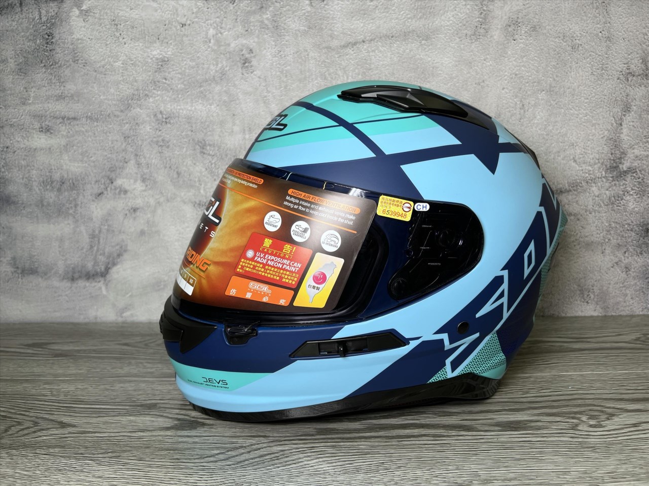 《遠古騎士》SOL SF-6 超視界_消光藍/綠 全罩式安全帽 內襯可拆洗 雙D扣 雙鏡