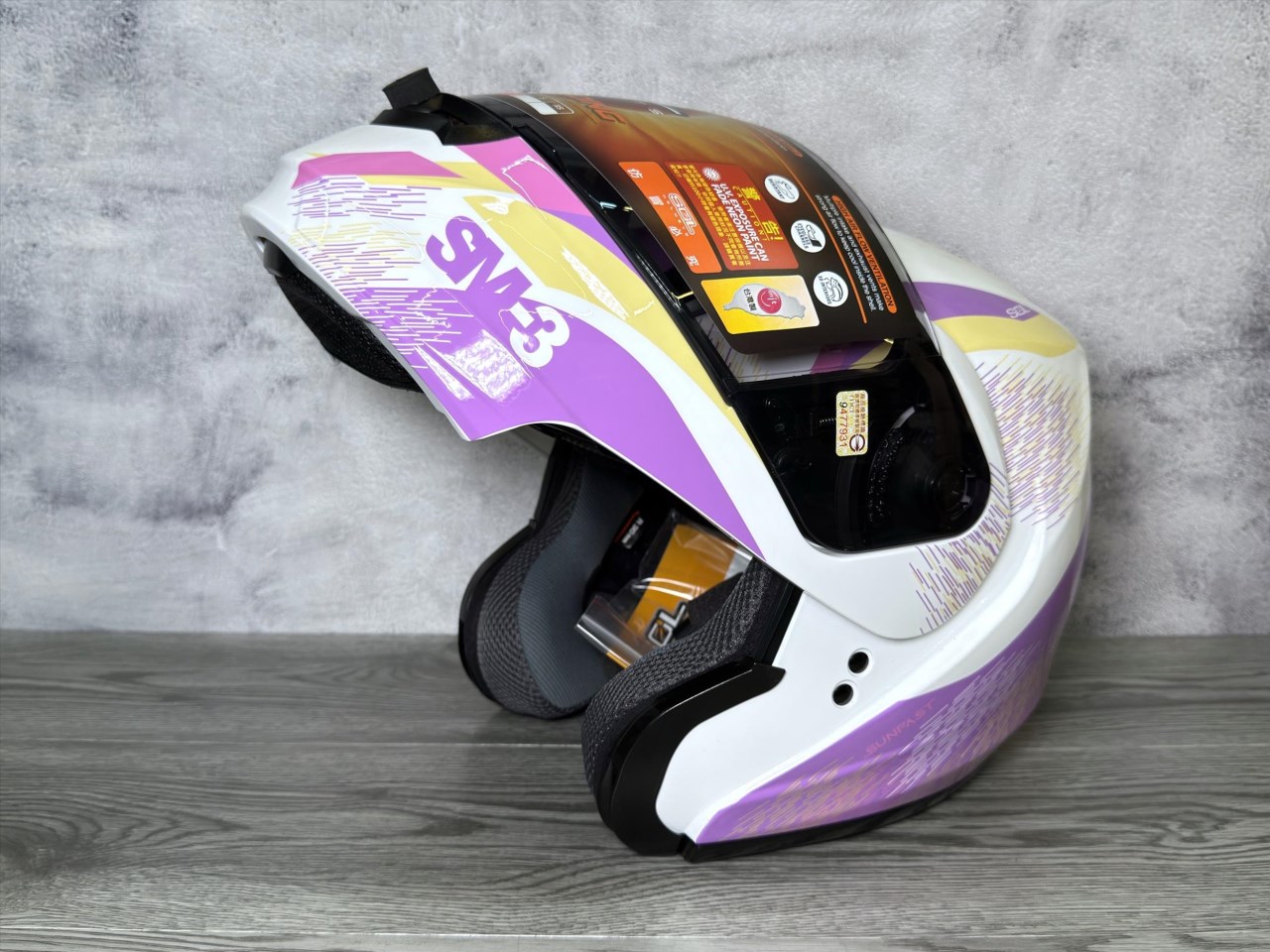《遠古騎士》SOL SM-3 流星_白/紫 下巴可掀 可樂帽 汽水帽 安全帽