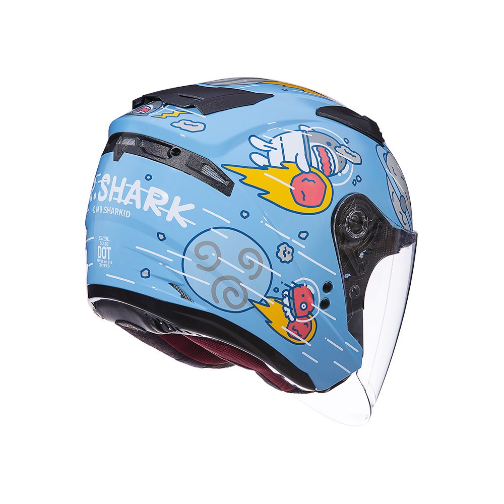 《遠古騎士》SOL SO-7E 鯊魚先生_銀河藍 半罩 雙D扣 雙層鏡 安全帽