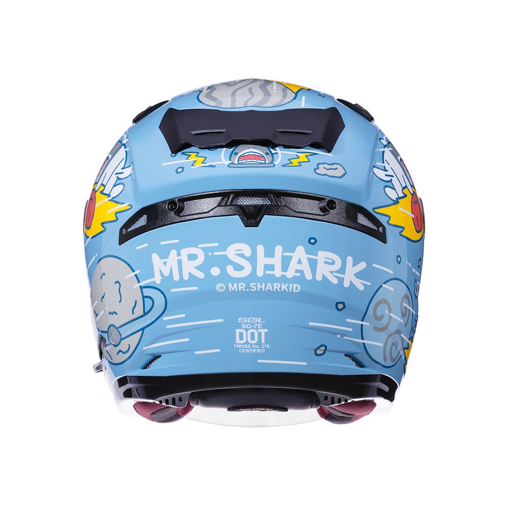 《遠古騎士》SOL SO-7E 鯊魚先生_銀河藍 半罩 雙D扣 雙層鏡 安全帽