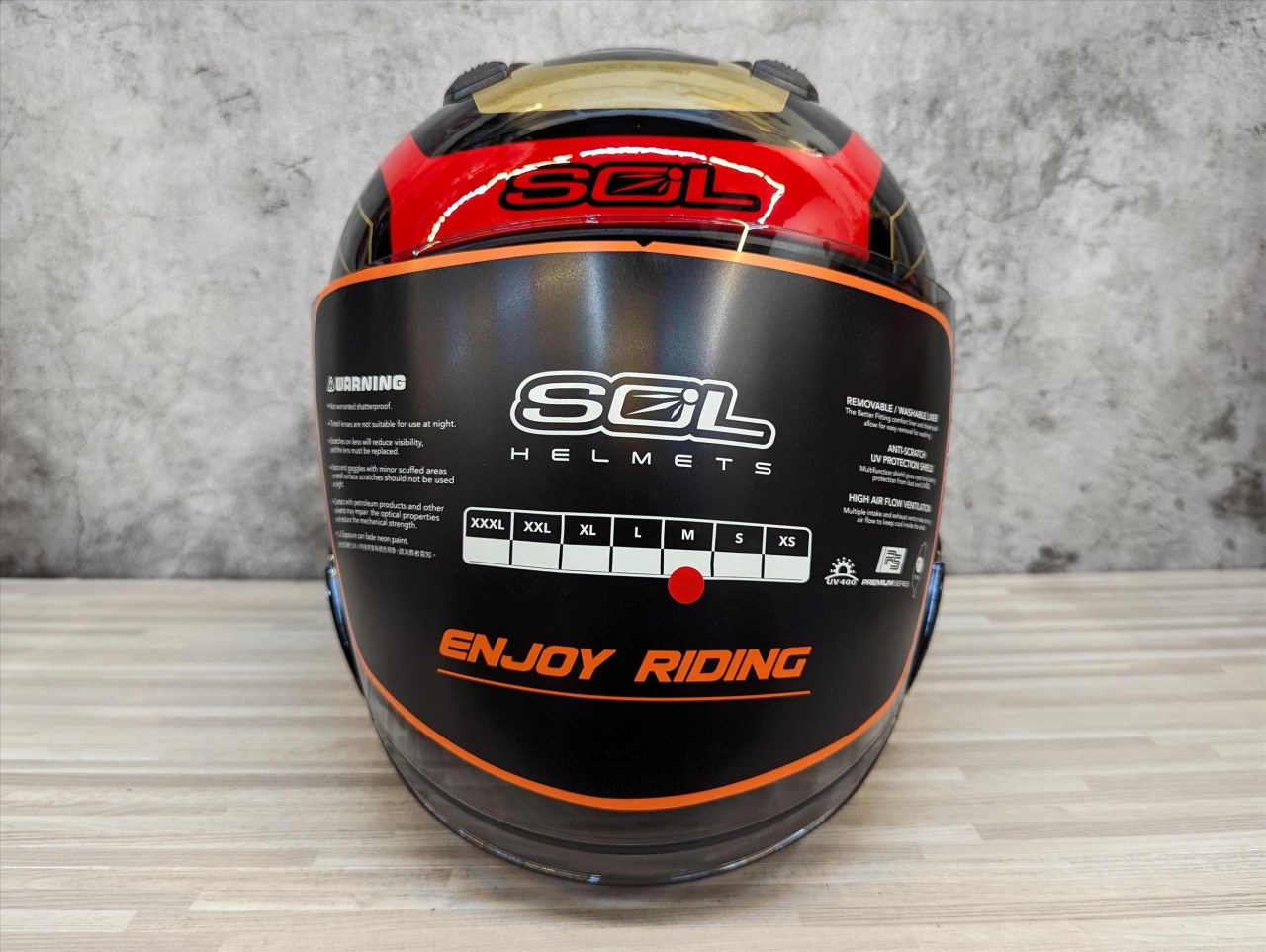 《遠古騎士》SOL SO-XP 領航員_黑/紅金 半罩內藏墨鏡 雙D扣 雙層鏡 安全帽