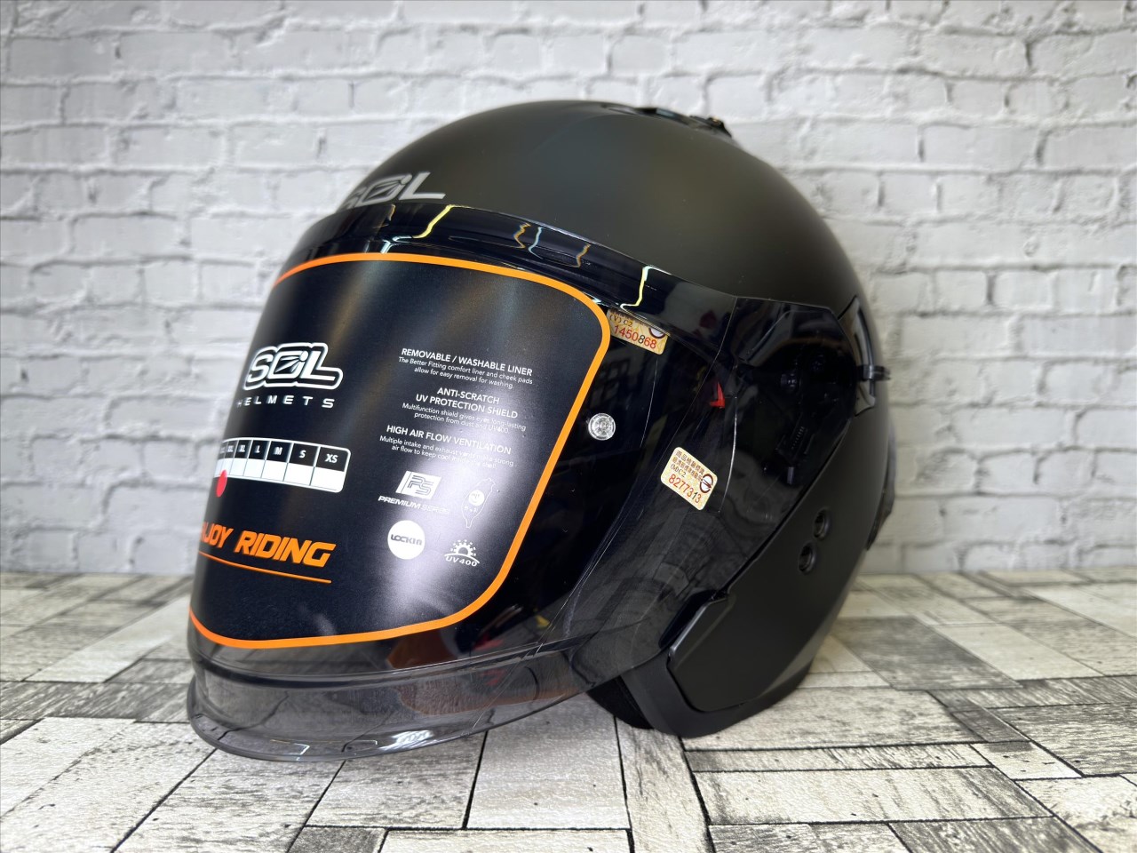 《遠古騎士》SOL SO-11P 素色_素消光黑 半罩內藏墨鏡 雙D扣 雙層鏡 安全帽