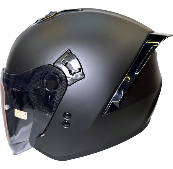 《遠古騎士》SOL SO-11P 素色_素消光黑 半罩內藏墨鏡 雙D扣 雙層鏡 安全帽