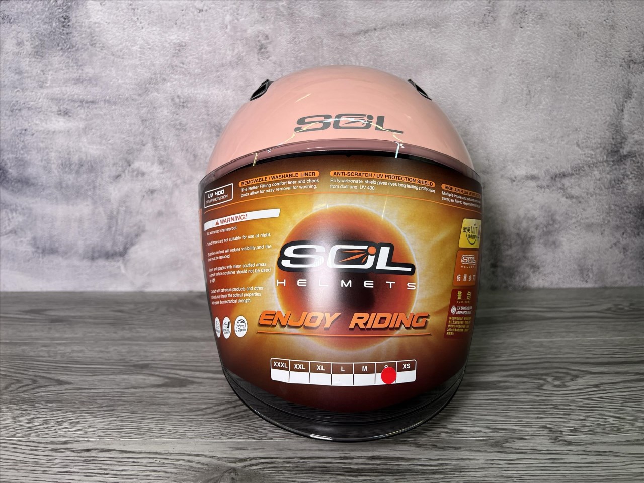 《遠古騎士》SOL SO-12 素色_珊瑚橘 半罩內藏墨鏡 排齒扣 雙層鏡 安全帽