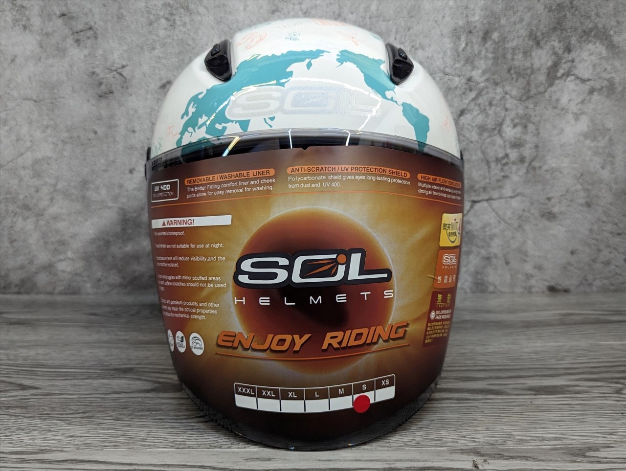 《遠古騎士》SOL 27Y 環遊世界_白/粉 半罩 3/4罩通風透氣 LED燈 雙D扣