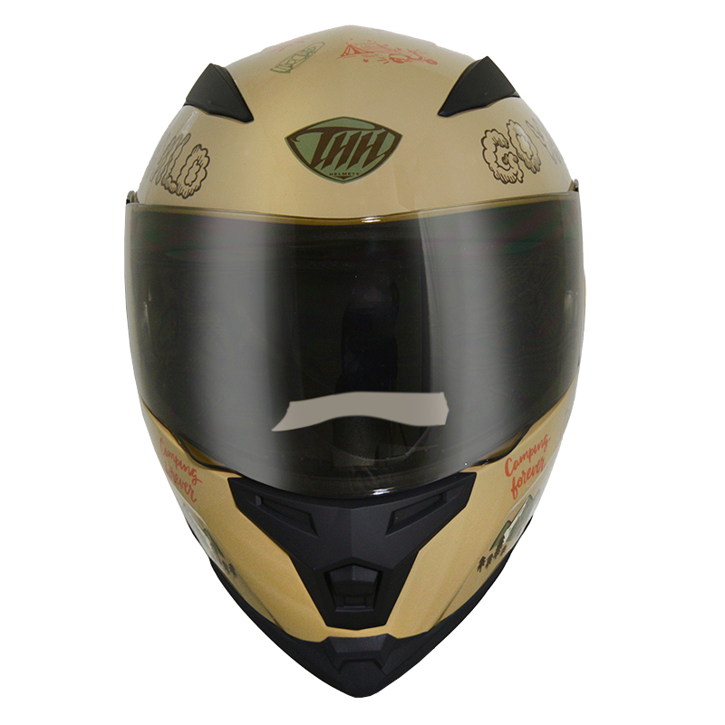 《遠古騎士》THH T840B 野FUN 卡其 雙鏡片 小帽體全罩安全帽