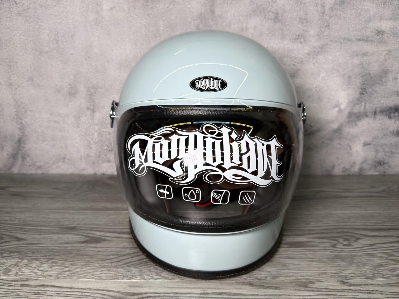 《遠古騎士》Mongolian蒙古人 泡泡鏡樂高帽 冰川藍 雙D扣 復古 內襯全可拆洗 樂高帽 全罩安全帽