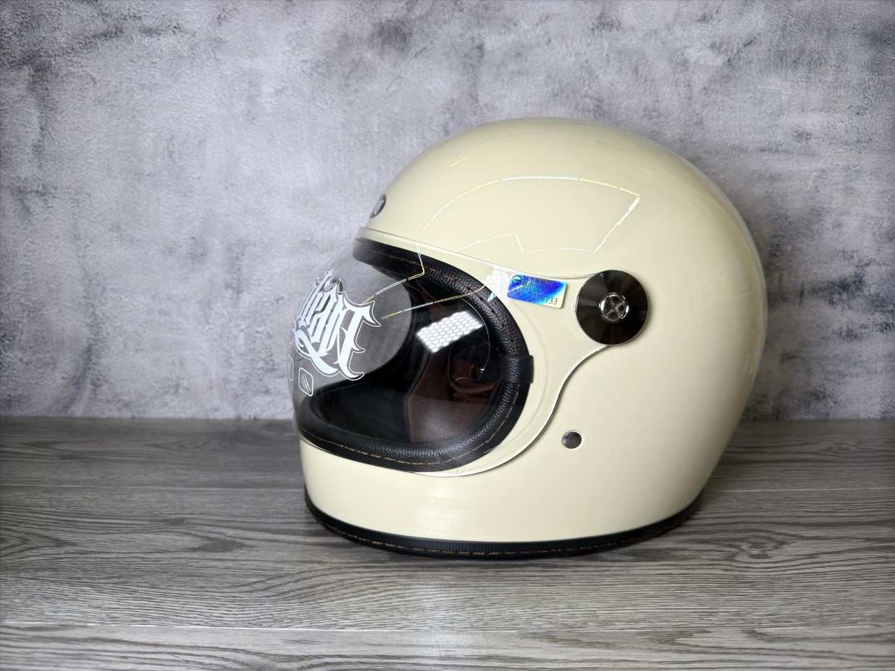 《遠古騎士》Mongolian蒙古人 泡泡鏡樂高帽 米白 雙D扣 復古 內襯全可拆洗 樂高帽 全罩安全帽