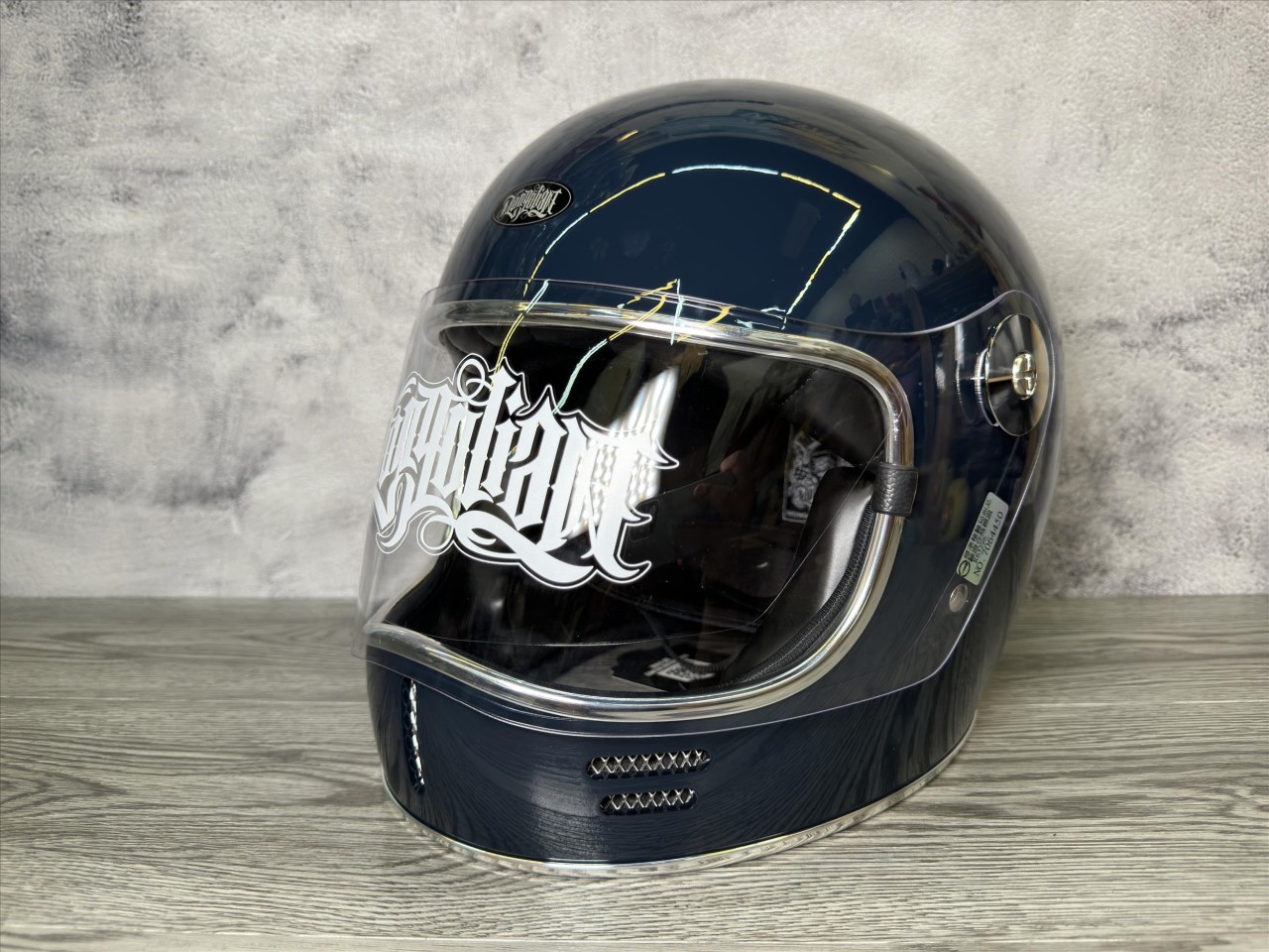 《遠古騎士》Mongolian蒙古人 喵星人樂高帽 石墨藍 雙D扣 復古 內襯全可拆洗 樂高帽 全罩安全帽