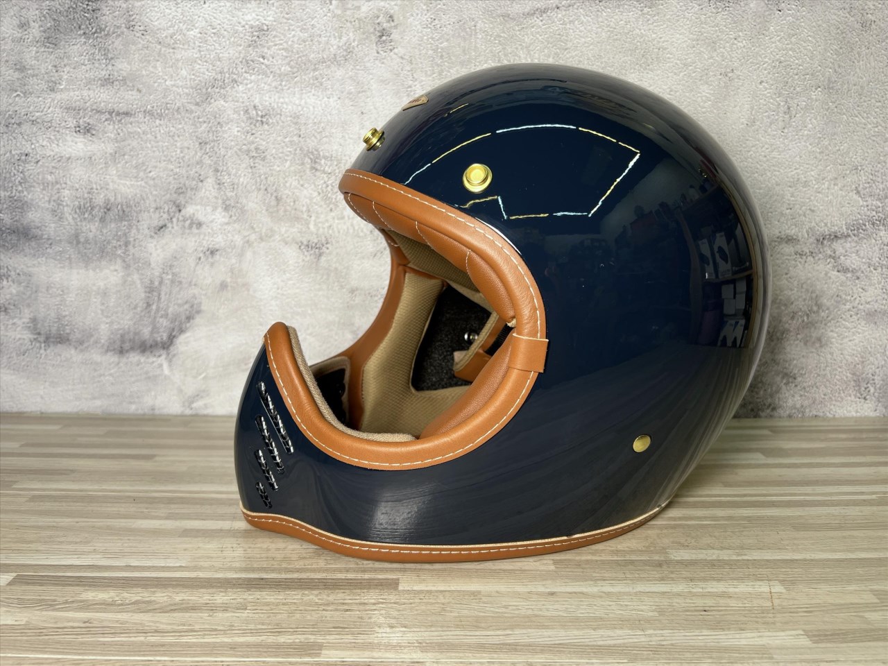 《遠古騎士》Feture 飛喬 STEVEN CUSTOM史帝文 亮光暗夜藍 全罩山車帽