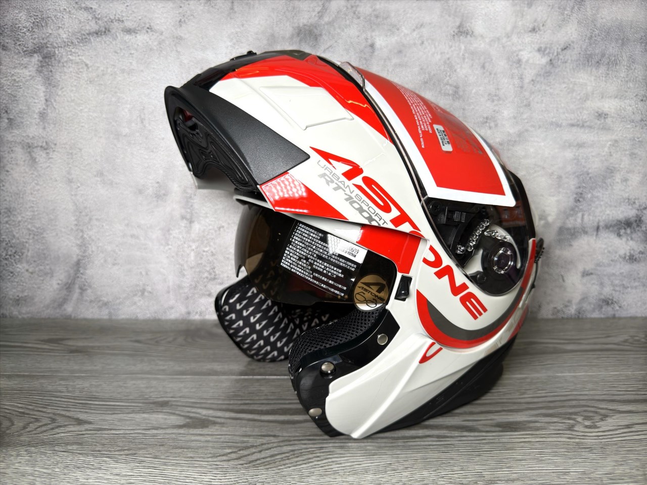 《遠古騎士》 ASTONE RT1000 AB17 冷灰紅 雙鏡片 雙D扣 可樂帽安全帽