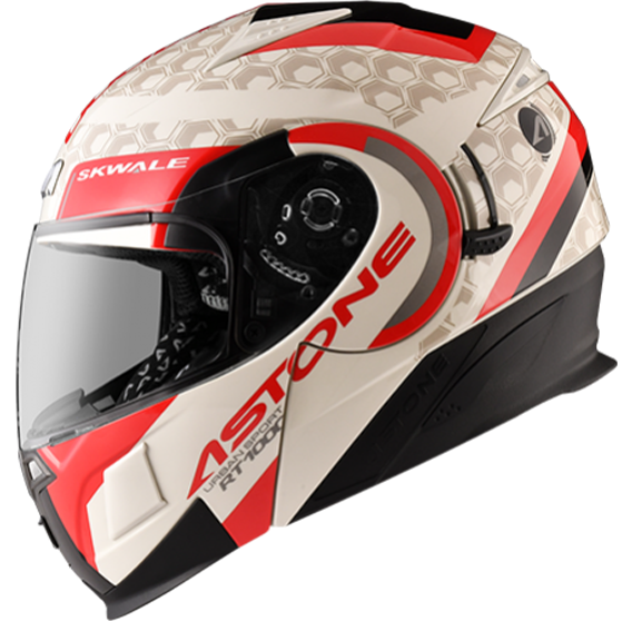 《遠古騎士》 ASTONE RT1000 AB17 冷灰紅 雙鏡片 雙D扣 可樂帽安全帽