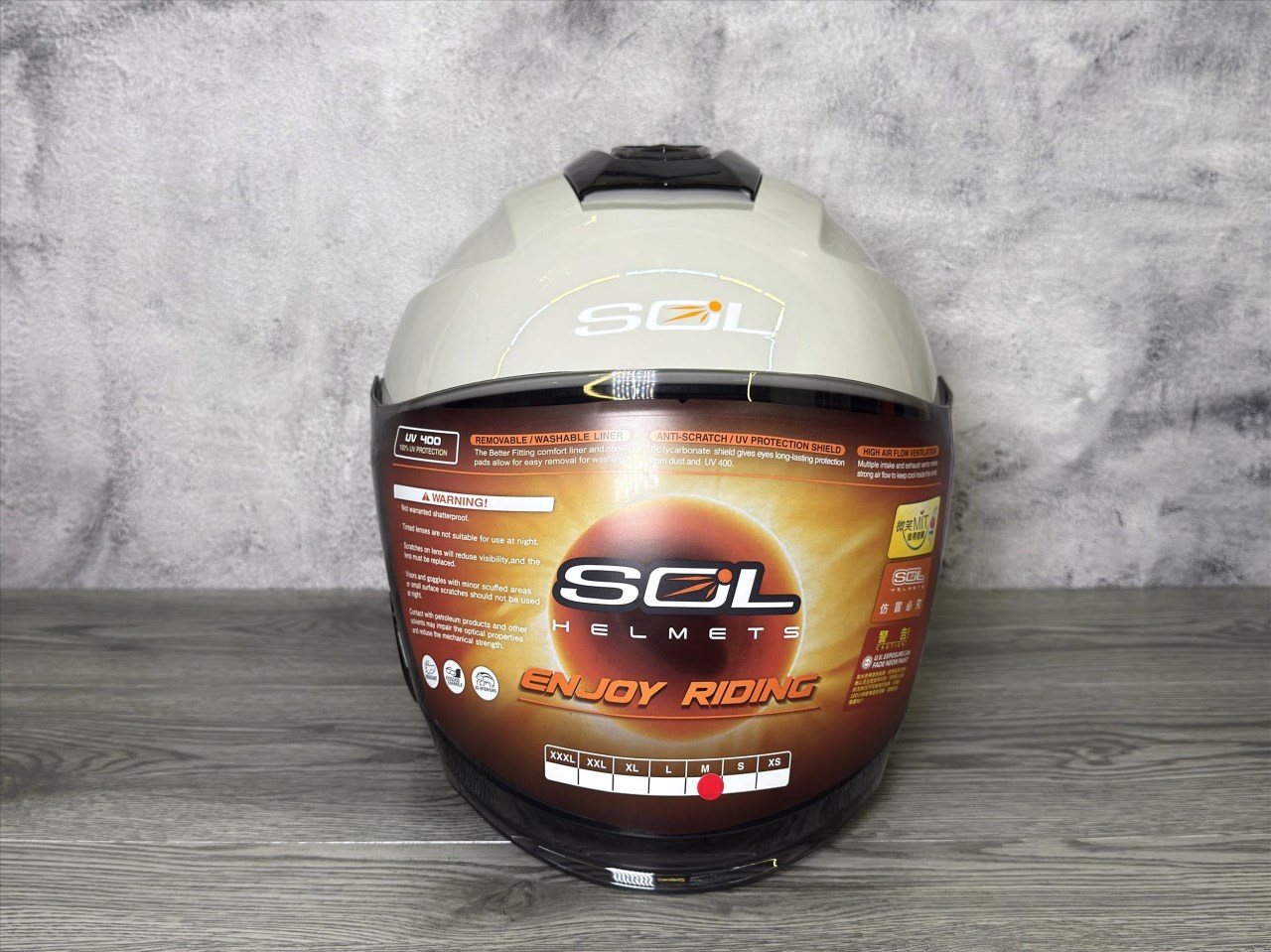 《遠古騎士》SOL SO-14 素色 奶蓋灰 半罩 內藏墨鏡 齒排鐵插扣 安全帽