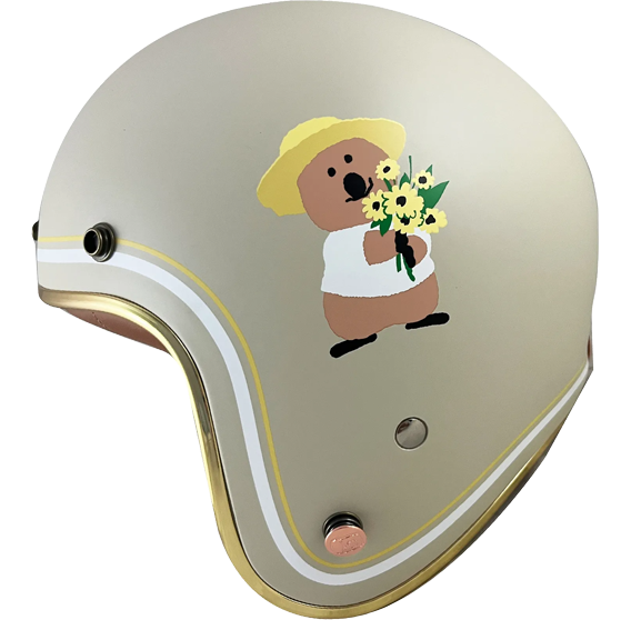 《遠古騎士》NIKKO N401#47 DINOTAENG 暖萌系列 皮革內裡 金色邊條安全帽