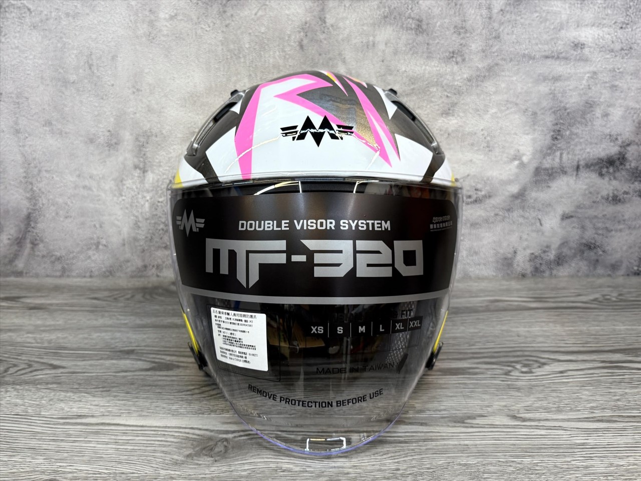 《遠古騎士》MING FENG MF-320 #999 黃 半罩 安全帽 3/4罩 內墨片