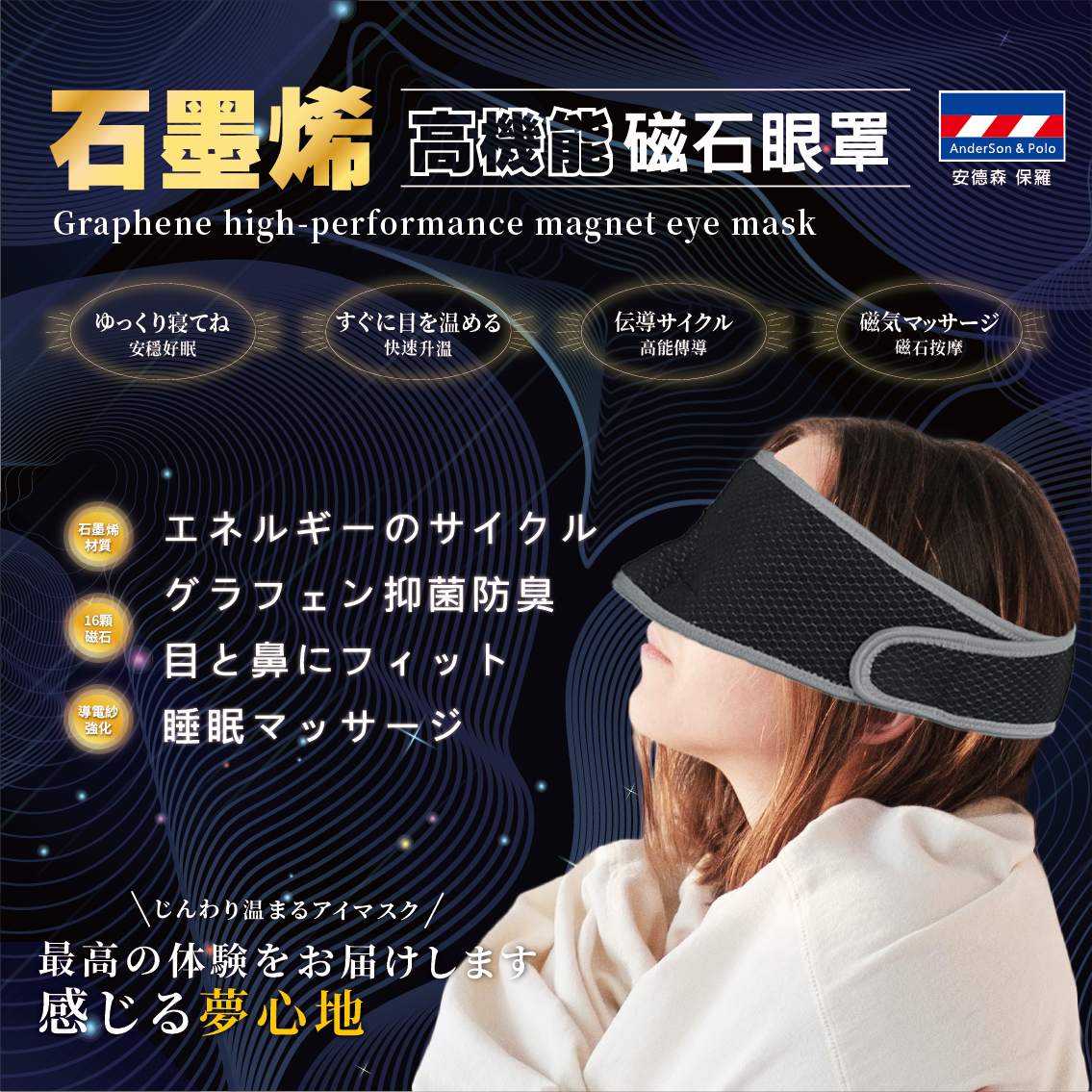 【安德森 保羅】石墨烯高機能磁石眼罩