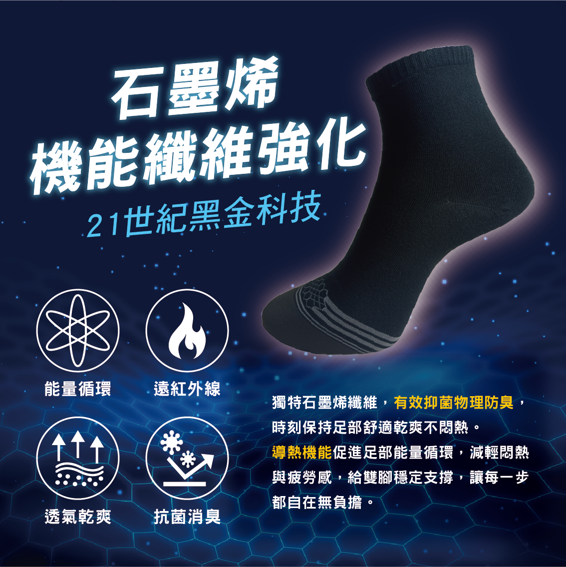 【安德森 保羅】石墨烯防臭機能襪