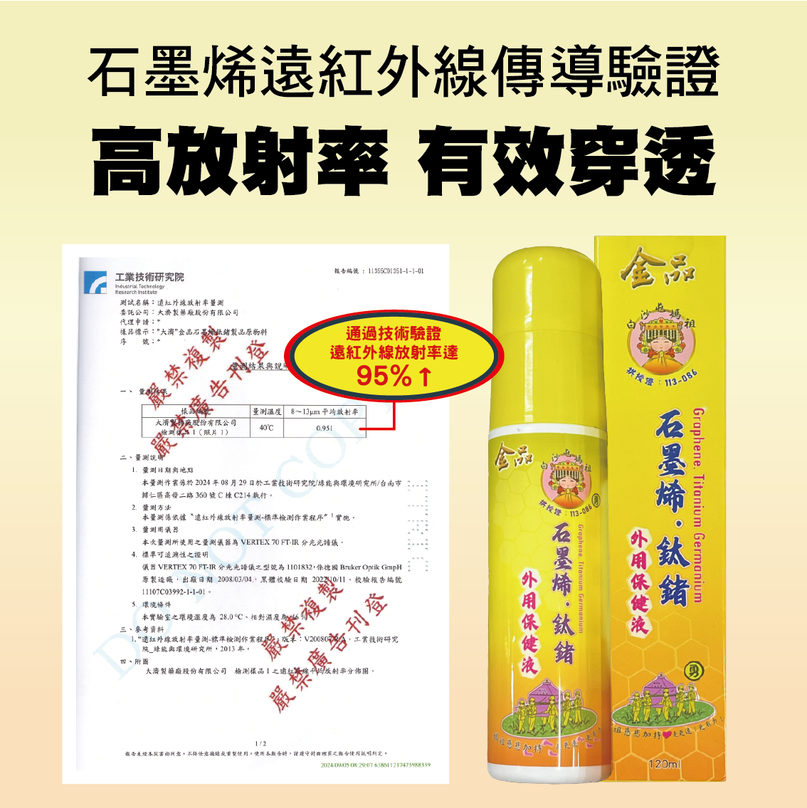 【白沙屯媽祖 × 金品香蕉】石墨烯鈦鍺保健外用液 （1罐）
