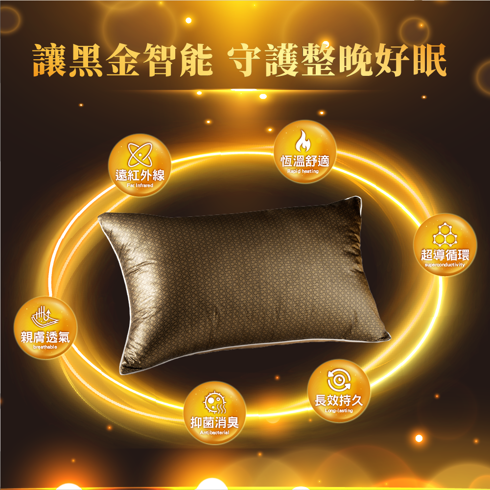 【安德森 保羅】石墨烯黑金 遠紅外線枕頭套