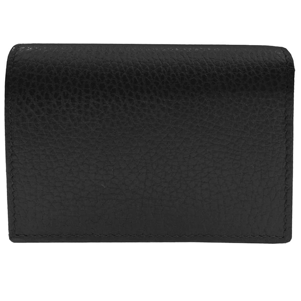 【GUCCI 】456126 經典金屬雙G LOGO荔枝紋牛皮暗釦萬用信用卡/短夾