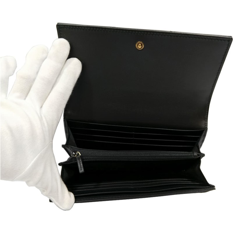 【GUCCI 】443436 GG Marmont絎縫紋牛皮金屬雙G LOGO長夾