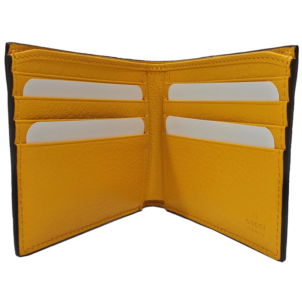 【GUCCI 】473954 GG Supreme虎頭短夾(棕X黃色-8卡)