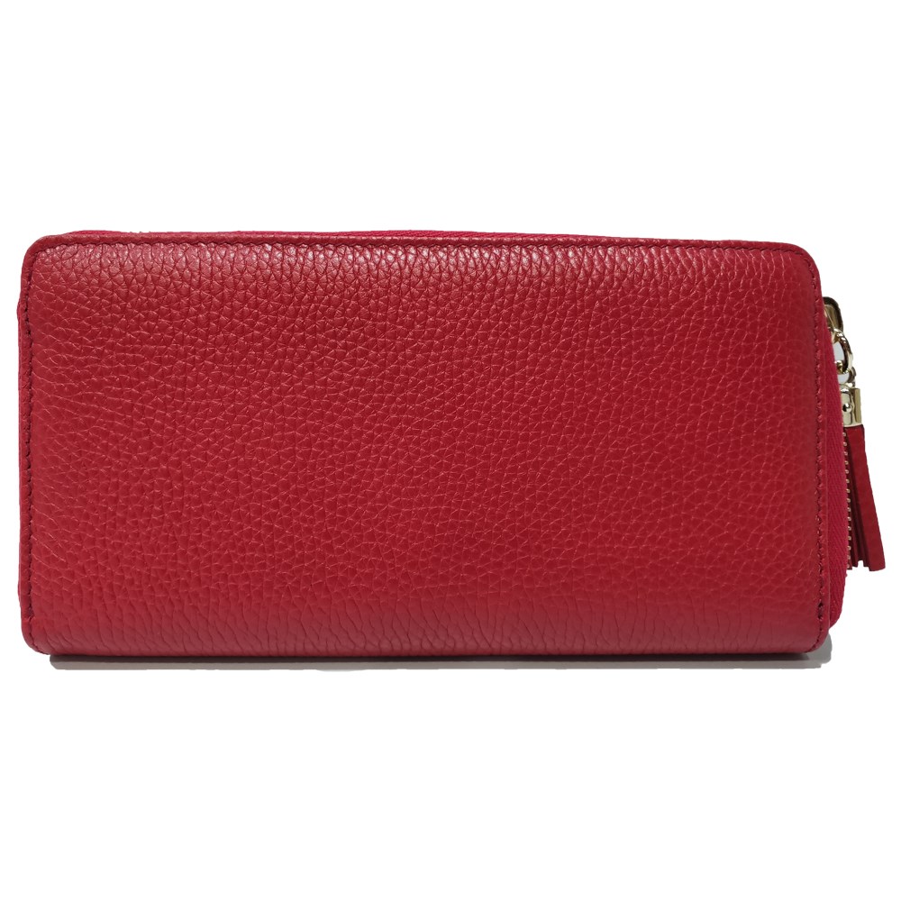 【GUCCI 】 598187 SOHO 大雙G LOGO小牛皮拉鍊長夾(紅色)