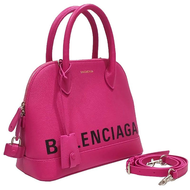 【Balenciaga 】518873 經典Balenciaga 印字手提／斜背兩用包(桃色)