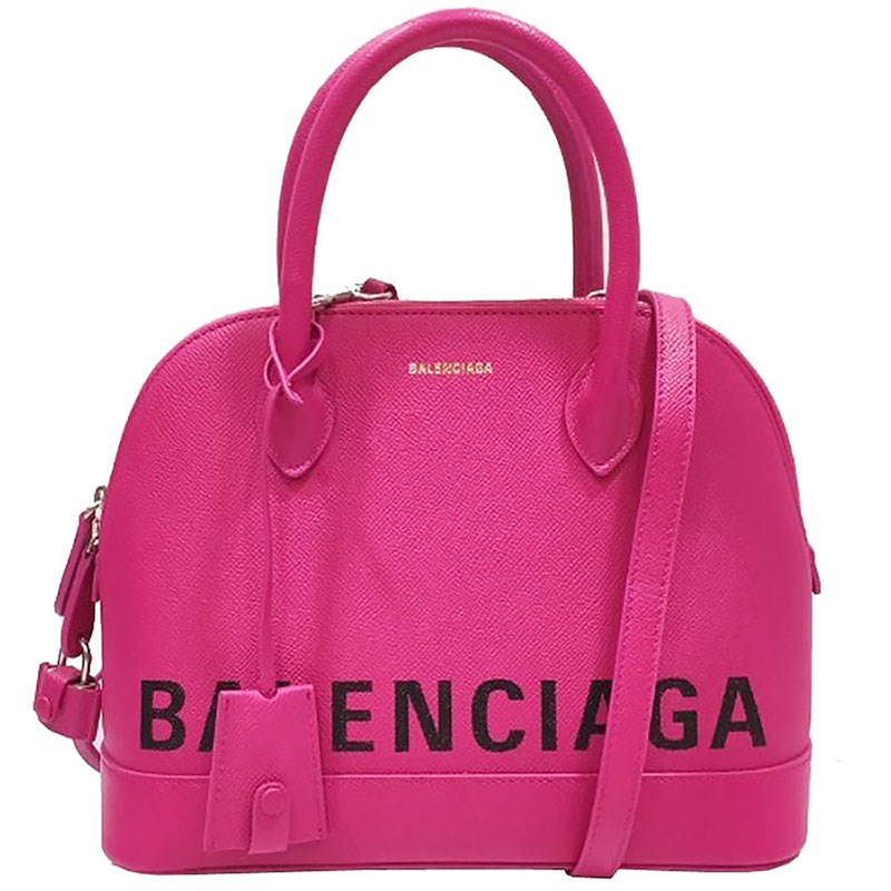 【Balenciaga 】518873 經典Balenciaga 印字手提／斜背兩用包(桃色)