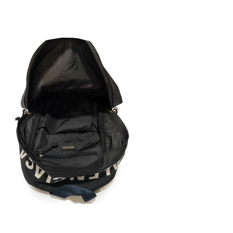【Balenciaga 】565798 Wheel系列刺繡大LOGO尼龍後背包/雙肩包(黑色)