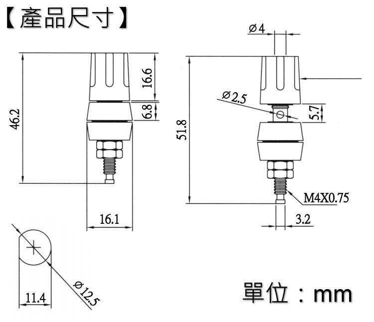 10A博士端子 黑 3117