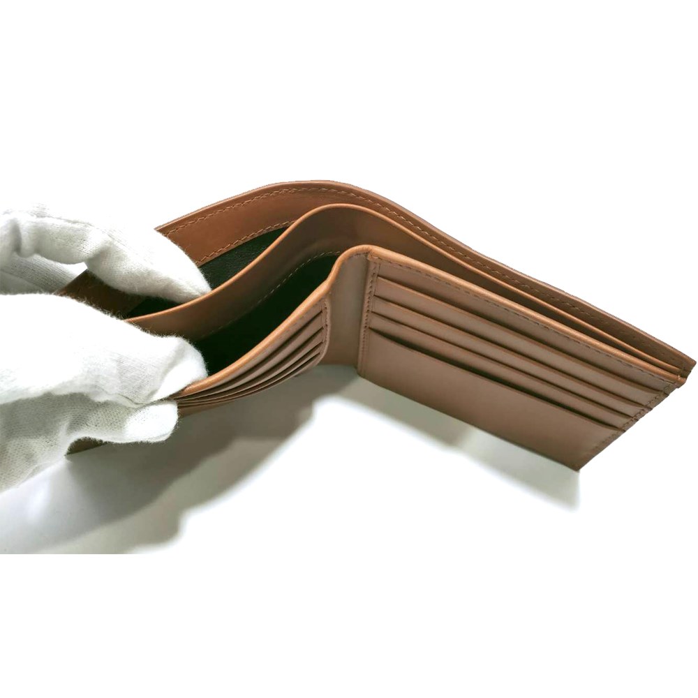 【BOTTEGA VENETA 】196207 經典編織小羊皮中性短夾(焦糖色)