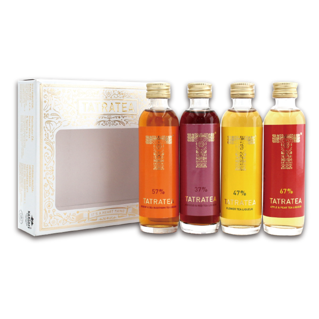 斯洛伐克愛斯台茶加味酒迷你酒4瓶入禮盒Tatratea mini set darcek