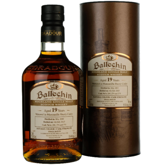 艾德多爾泥煤19年曼薩尼亞雪莉桶原酒批次限量版 Edradour Ballechin 19 Year Old Manzanilla Cask